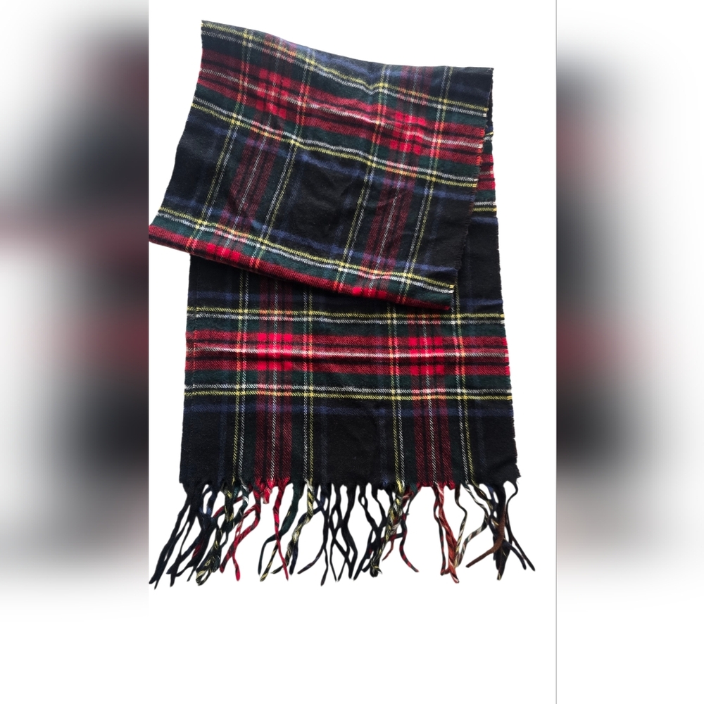 Plaid Fringe Scarf 100% Acrylic